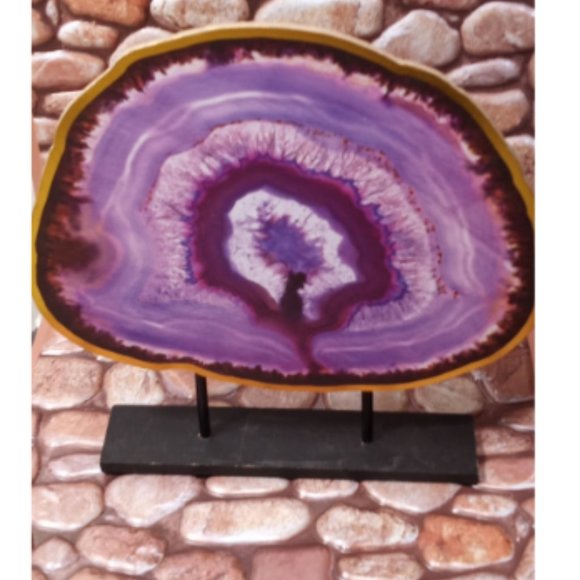 Colorful Faux Rock Home Decor This Is A Piece Of Paper On A Board About 9" - Picture 1 of 4